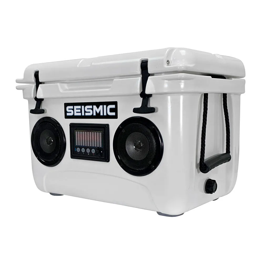 SC37WS-White - 37 Quart White Hard Cooler Box with Built-In Bluetooth Speakers