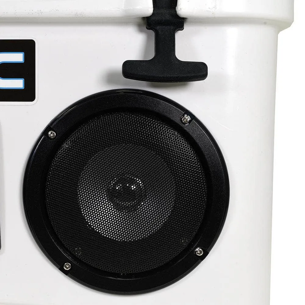 SC37WS-White - 37 Quart White Hard Cooler Box with Built-In Bluetooth Speakers