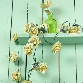 Sheet music ivory Paper Rose fairy lights