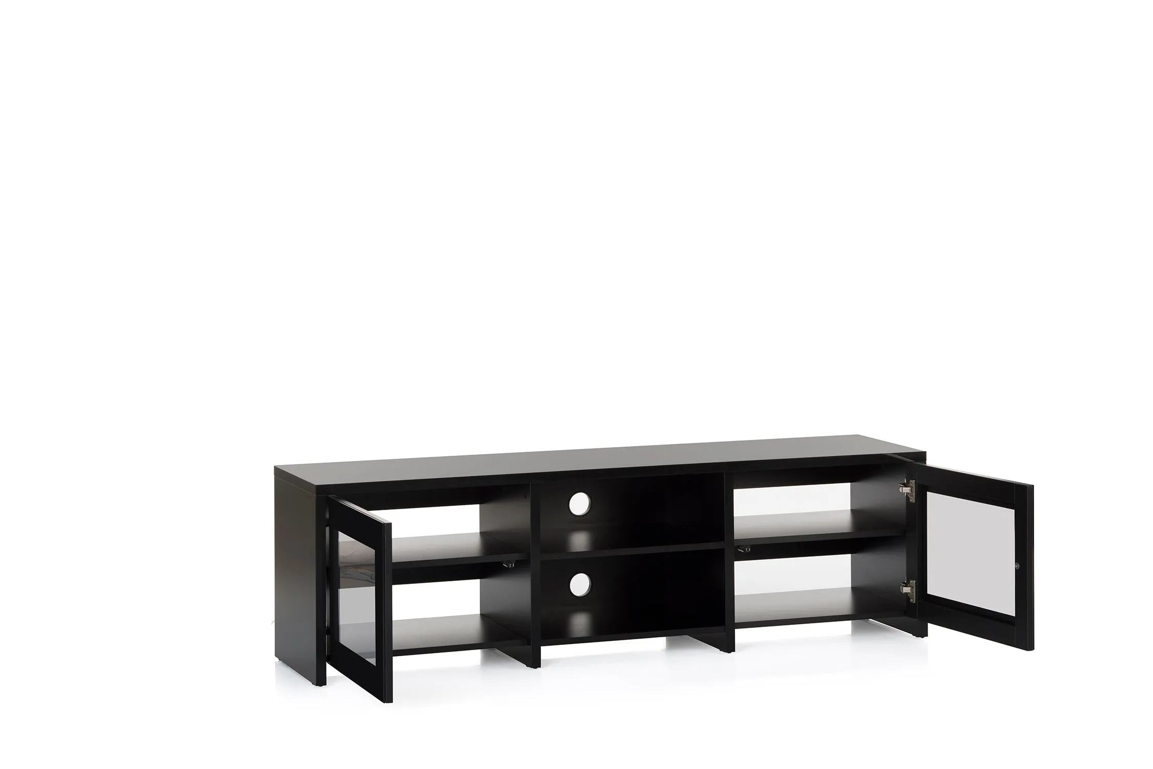 Sonorous LB-1620 Modern Wood and Glass TV Stand for TVs up to 75"-Black