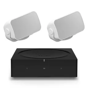 Sonos OUTDRWW1 Outdoor Architectural Speaker Pair with Amp Wireless Hi-Fi Player (White)