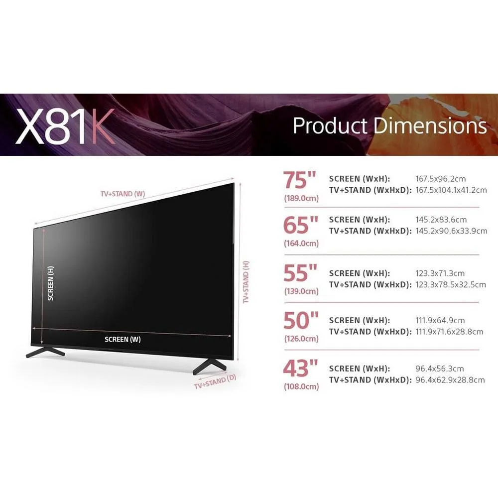 Sony KD75X81KU 75" 4K Ultra HD HDR Google TV