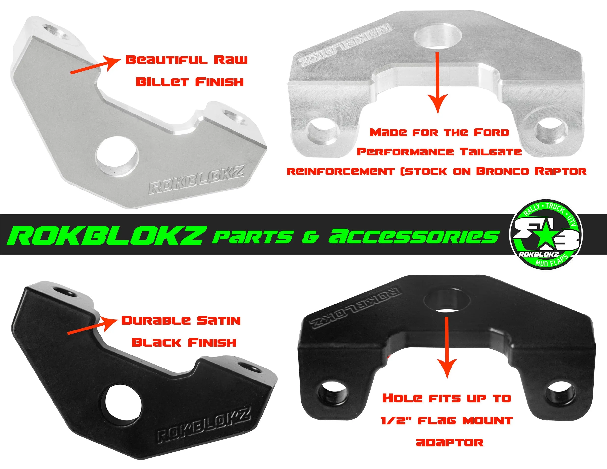 Tailgate Billet Flag Mount for 2022  Bronco Raptor