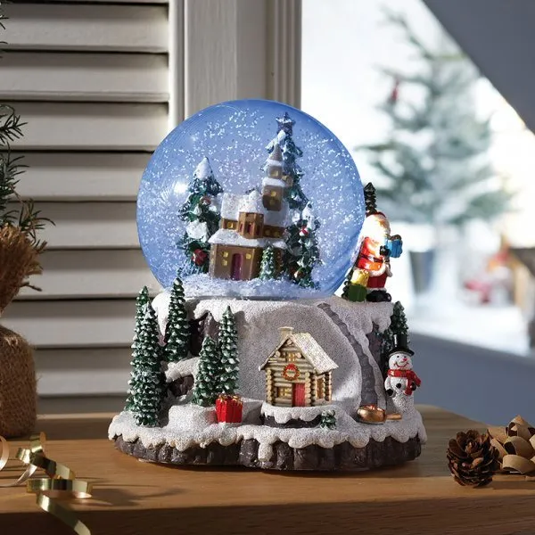 Three Kings 12cm Musical Village Snow Sphere