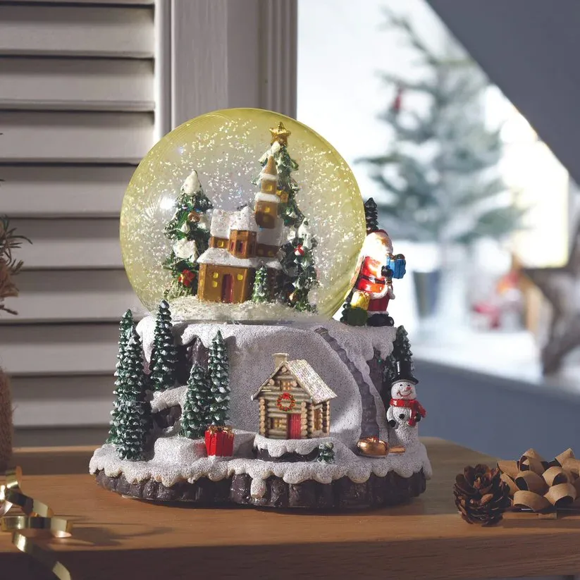 Three Kings 12cm Musical Village Snow Sphere