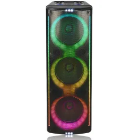 TOPTECH AL-310, 3x10" Bluetooth Speaker with Disco Lights & 6 Inputs for Home/Outdoor