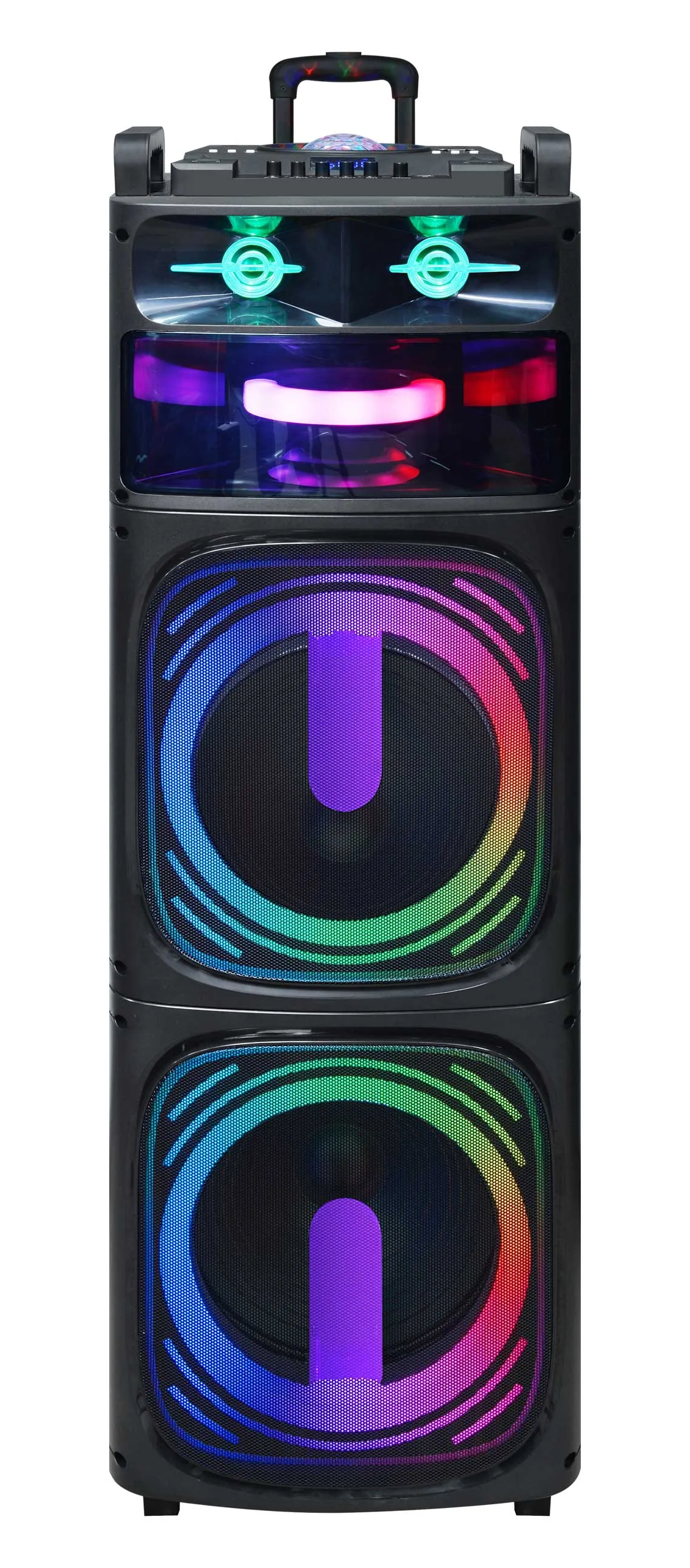 TOPTECH ANGEL-210 Dual 10" Bluetooth Speaker with Disco Lights & Extra Bass