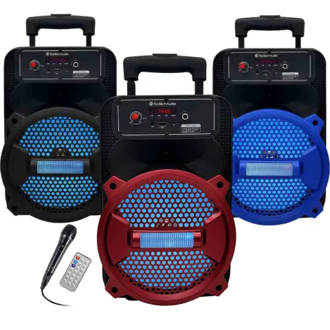 TOPTECH ROCK-8 Fully Amplified 8" Bluetooth Speaker with 1500W Power & LED Lights