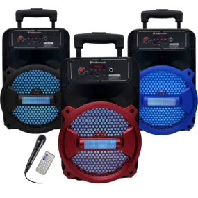 TOPTECH ROCK-8 Fully Amplified 8" Bluetooth Speaker with 1500W Power & LED Lights