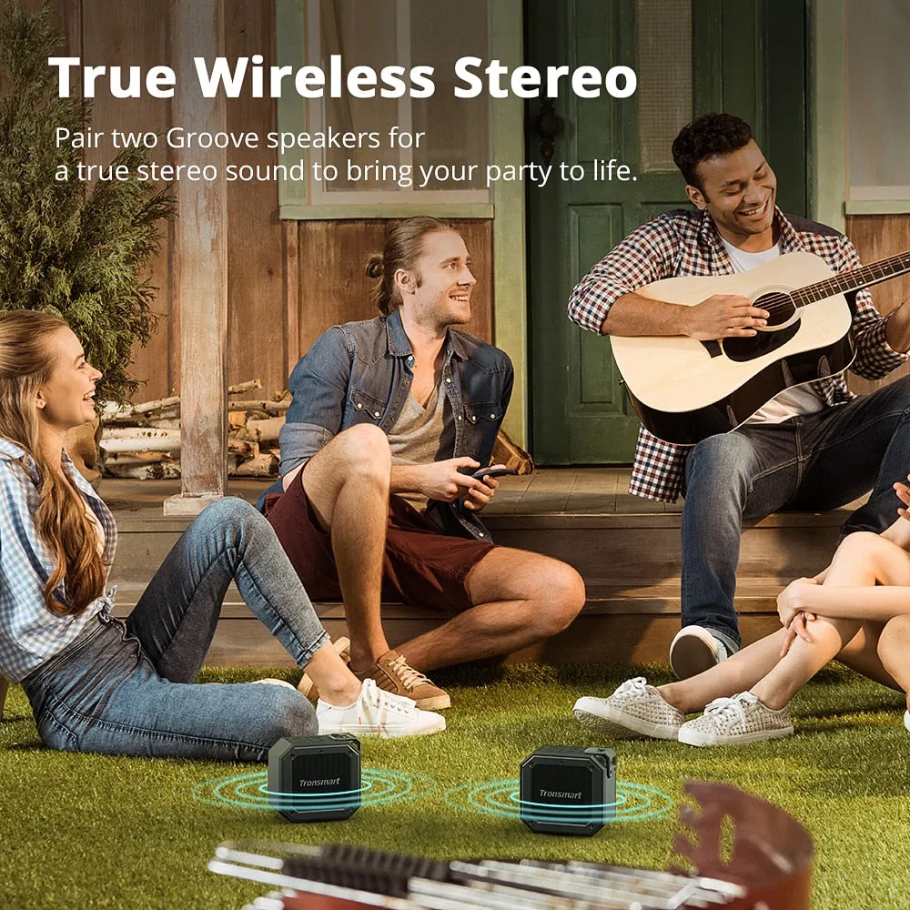 Tronsmart Groove (Force Mini) Bluetooth Speaker IPX7 Waterproof Column Portable Speaker for the computer with 24H Playtime
