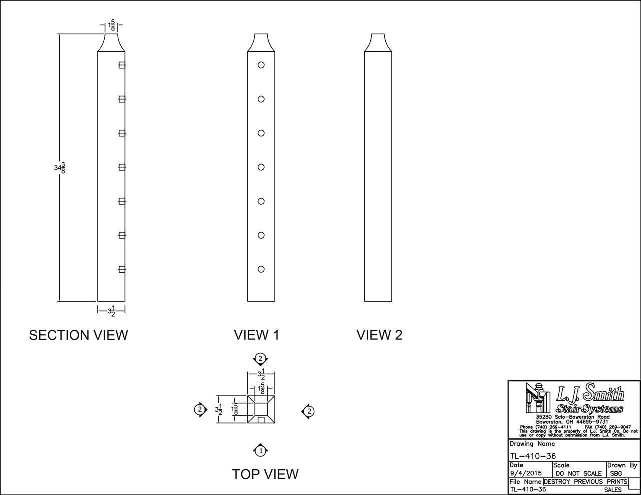 Tube System - Wood Newel - Level Start/Stop - TL-410-XX