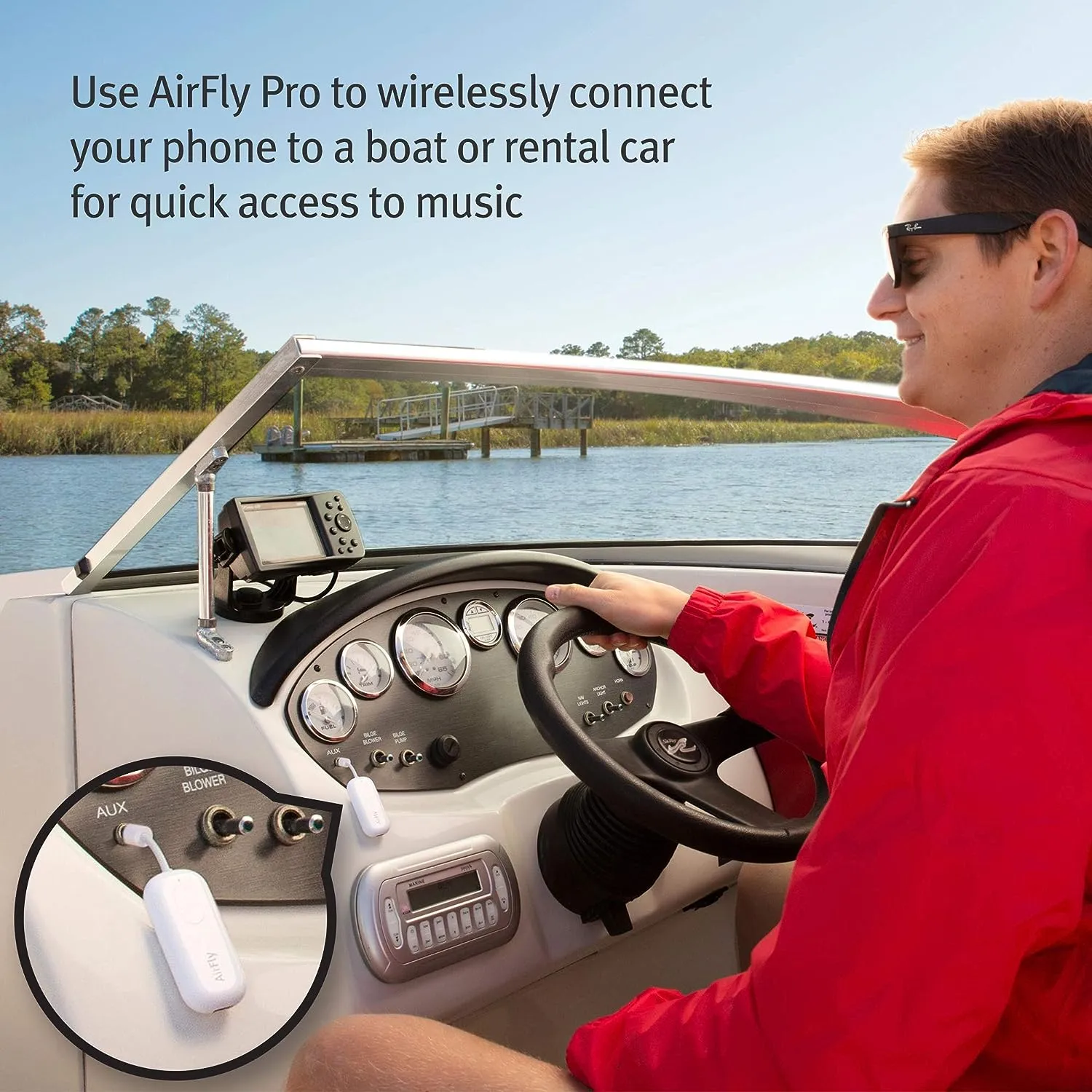 Twelve South AirFly Pro Bluetooth Wireless Audio Transmitter/ Receiver for up to 2 AirPods /Wireless Headphones