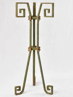 Vintage iron plant stand with green patina 35½"