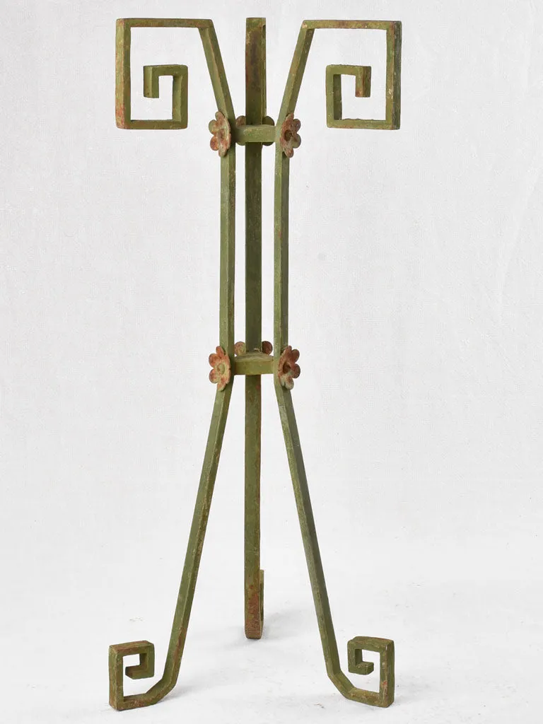 Vintage iron plant stand with green patina 35½"