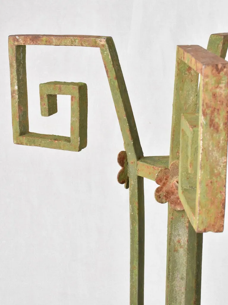 Vintage iron plant stand with green patina 35½"