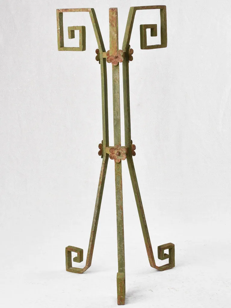 Vintage iron plant stand with green patina 35½"