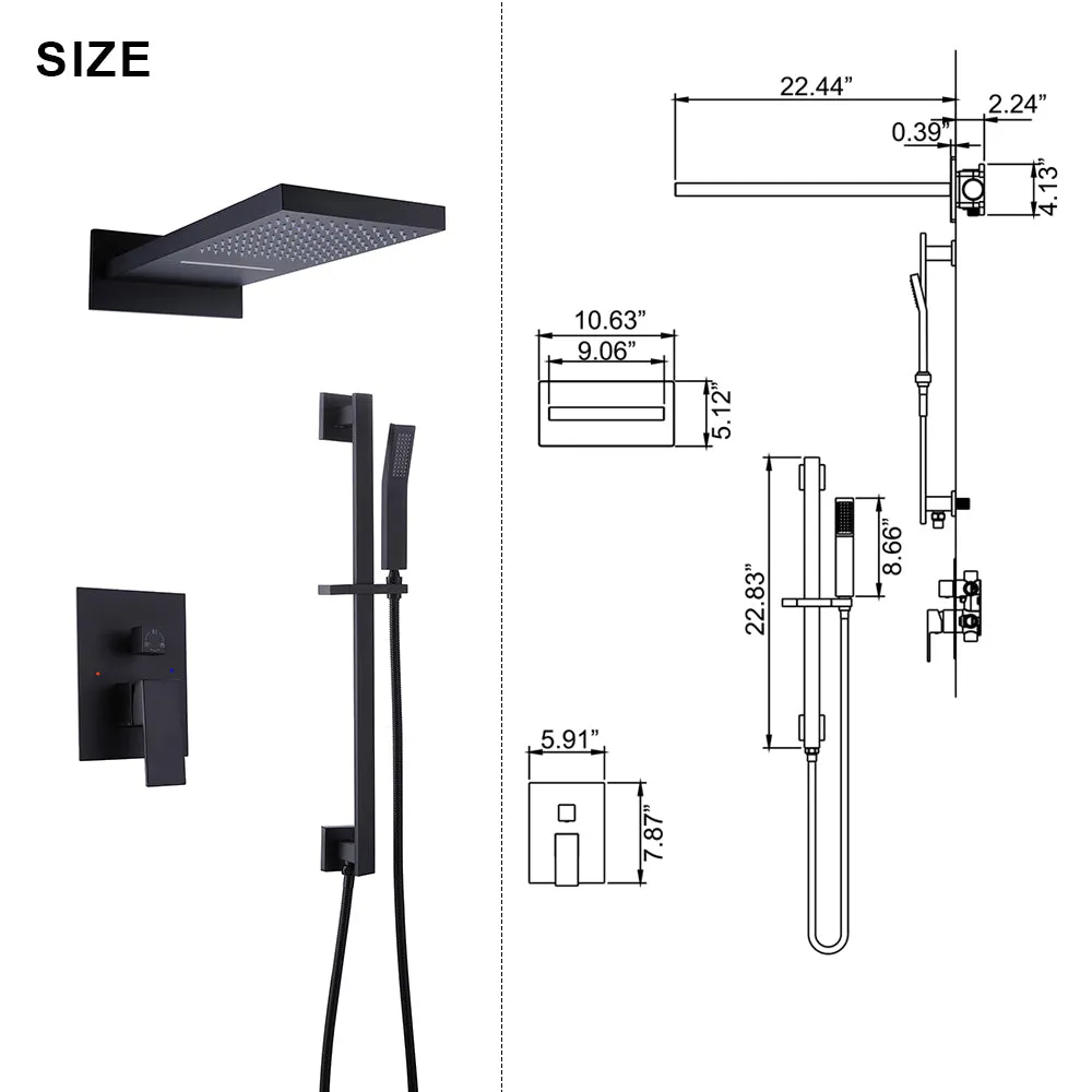Wall Mount Pressure Balance Shower System with Embedded Box RB1080