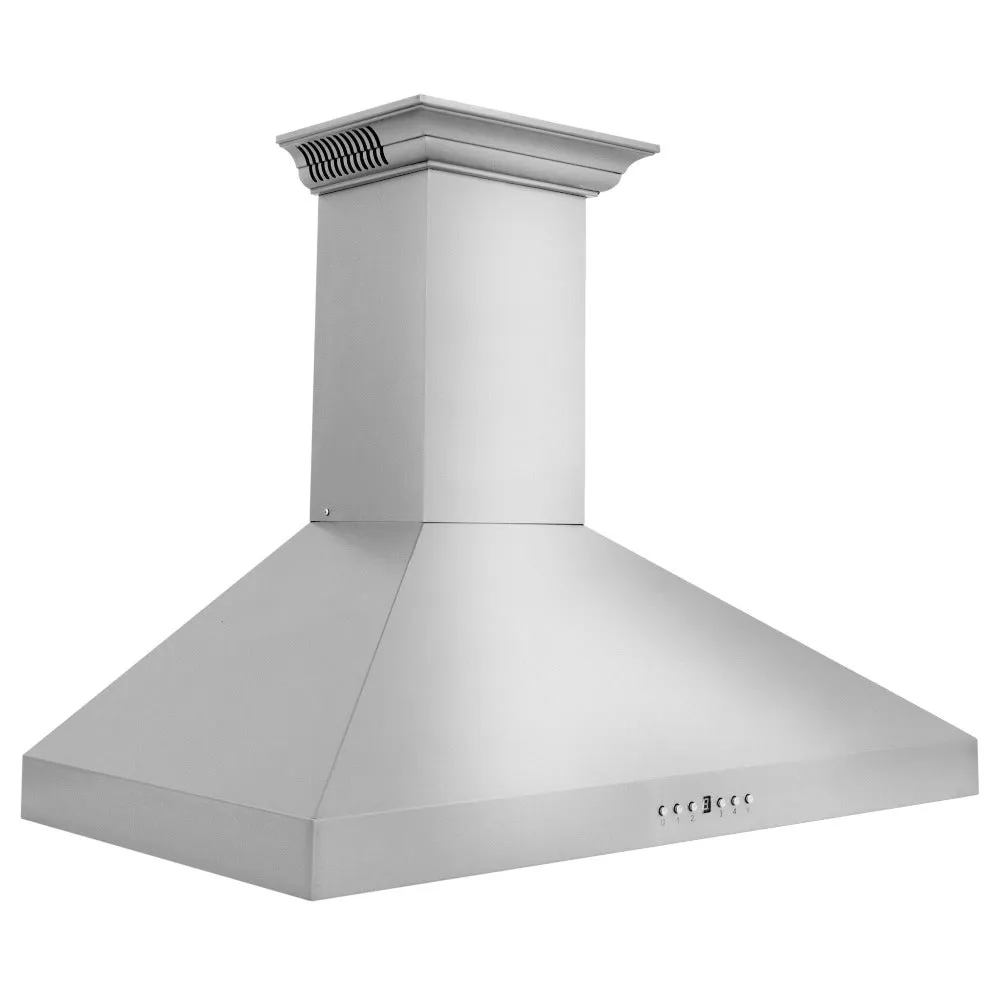 ZLINE Ducted Vent Wall Mount Range Hood in Stainless Steel with Built-in CrownSound Bluetooth Speakers (KL3CRN-BT)