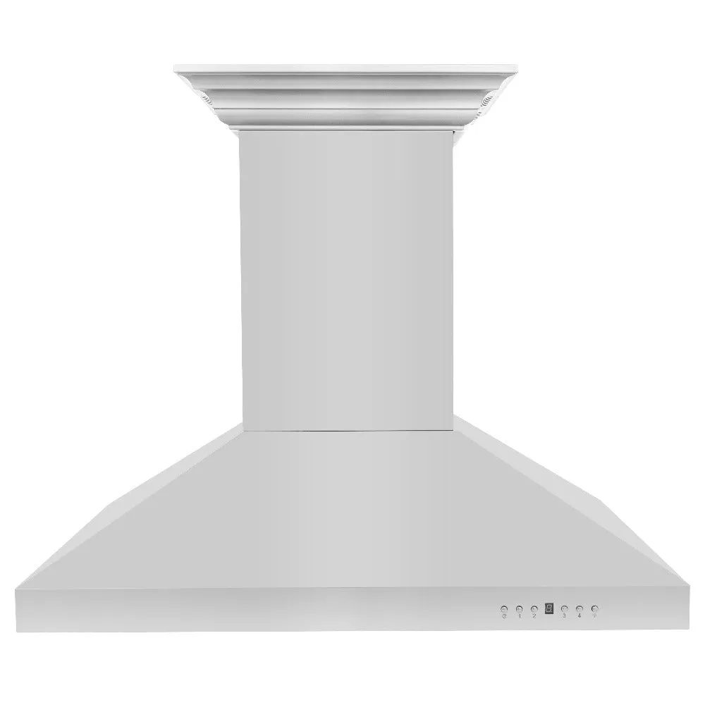 ZLINE Island Mount Range Hood in Stainless Steel with Built-in CrownSound Bluetooth Speakers (KL3iCRN-BT)