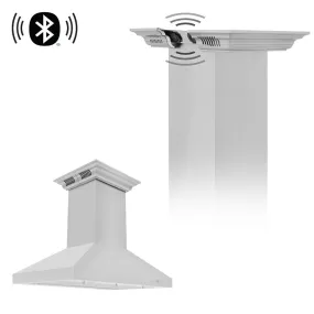 ZLINE Island Mount Range Hood in Stainless Steel with Built-in CrownSound Bluetooth Speakers (KL3iCRN-BT)