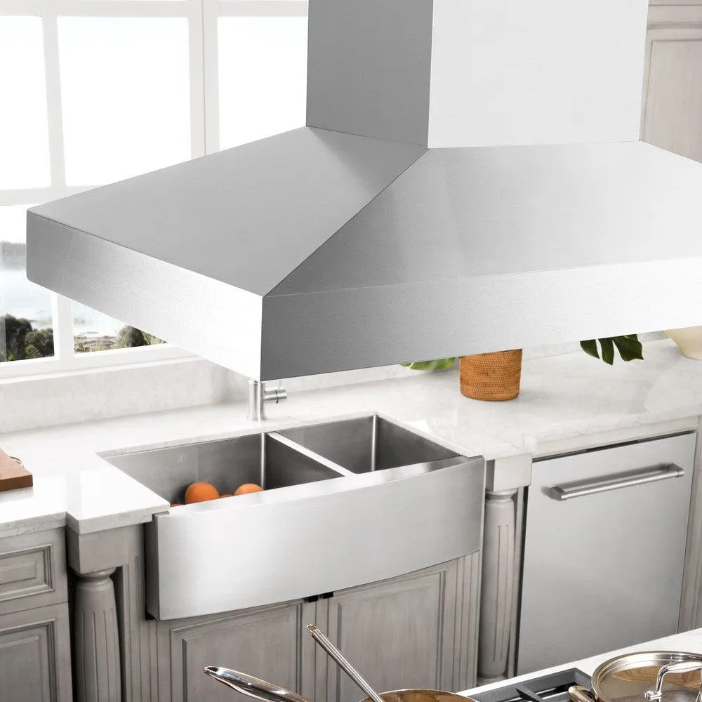 ZLINE Island Mount Range Hood in Stainless Steel with Built-in CrownSound Bluetooth Speakers (KL3iCRN-BT)