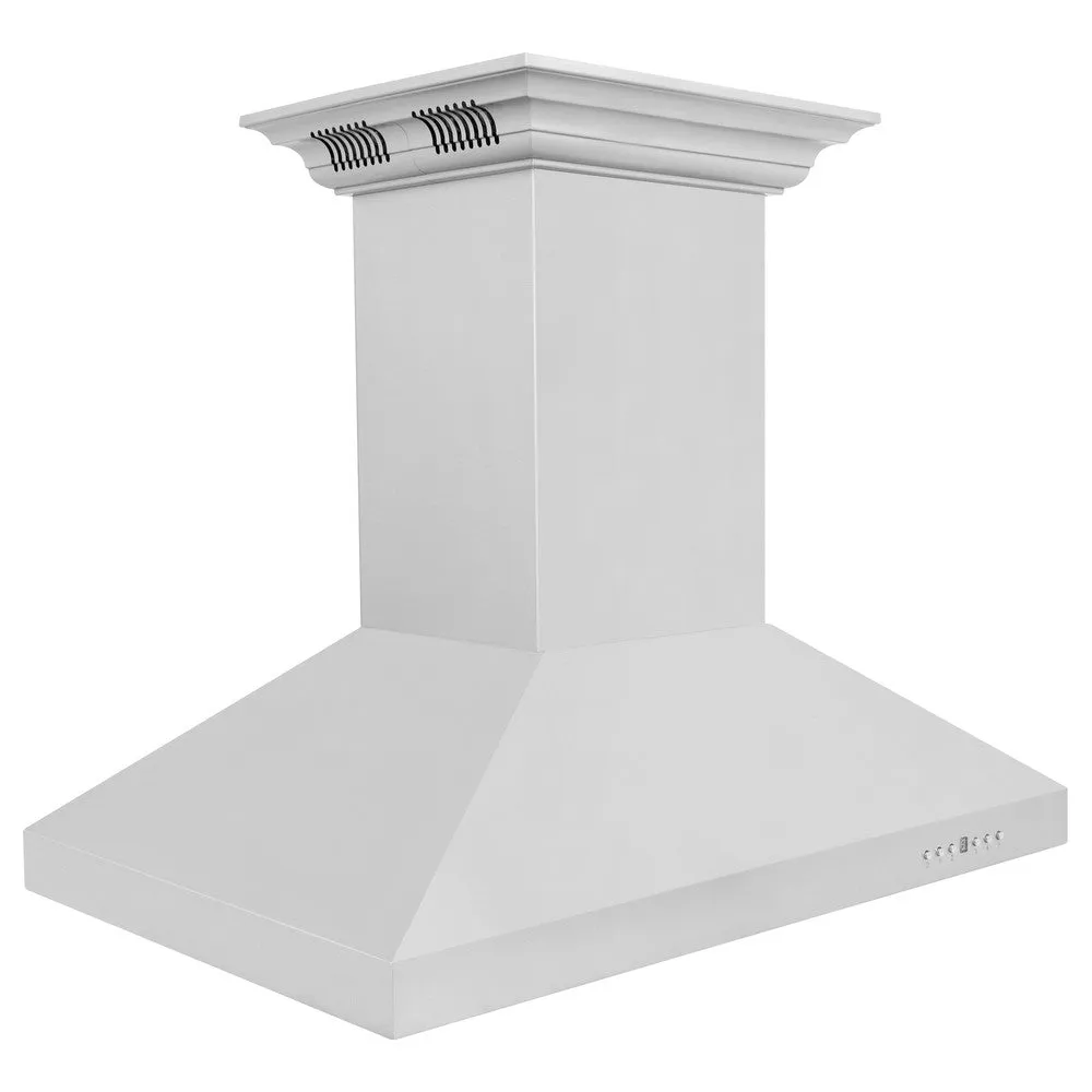 ZLINE Island Mount Range Hood in Stainless Steel with Built-in CrownSound Bluetooth Speakers (KL3iCRN-BT)